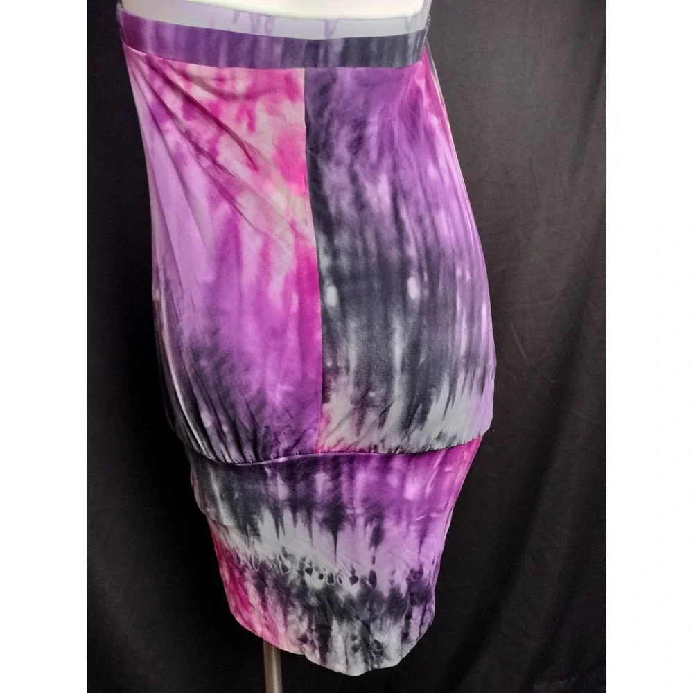 donutz inc dress small tie dye open back party dance club bodycon stretch USA